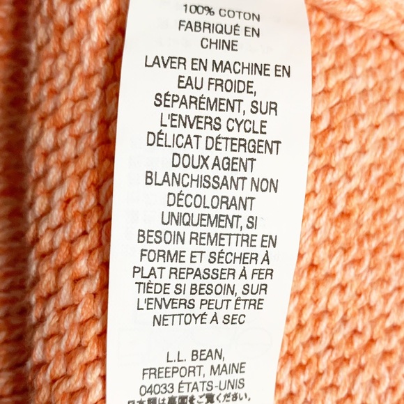L. L. Bean 100% Cotton Three Quarter Sleeved Rounded Neckline Sweater Light 🍊🧡 - Picture 11 of 11